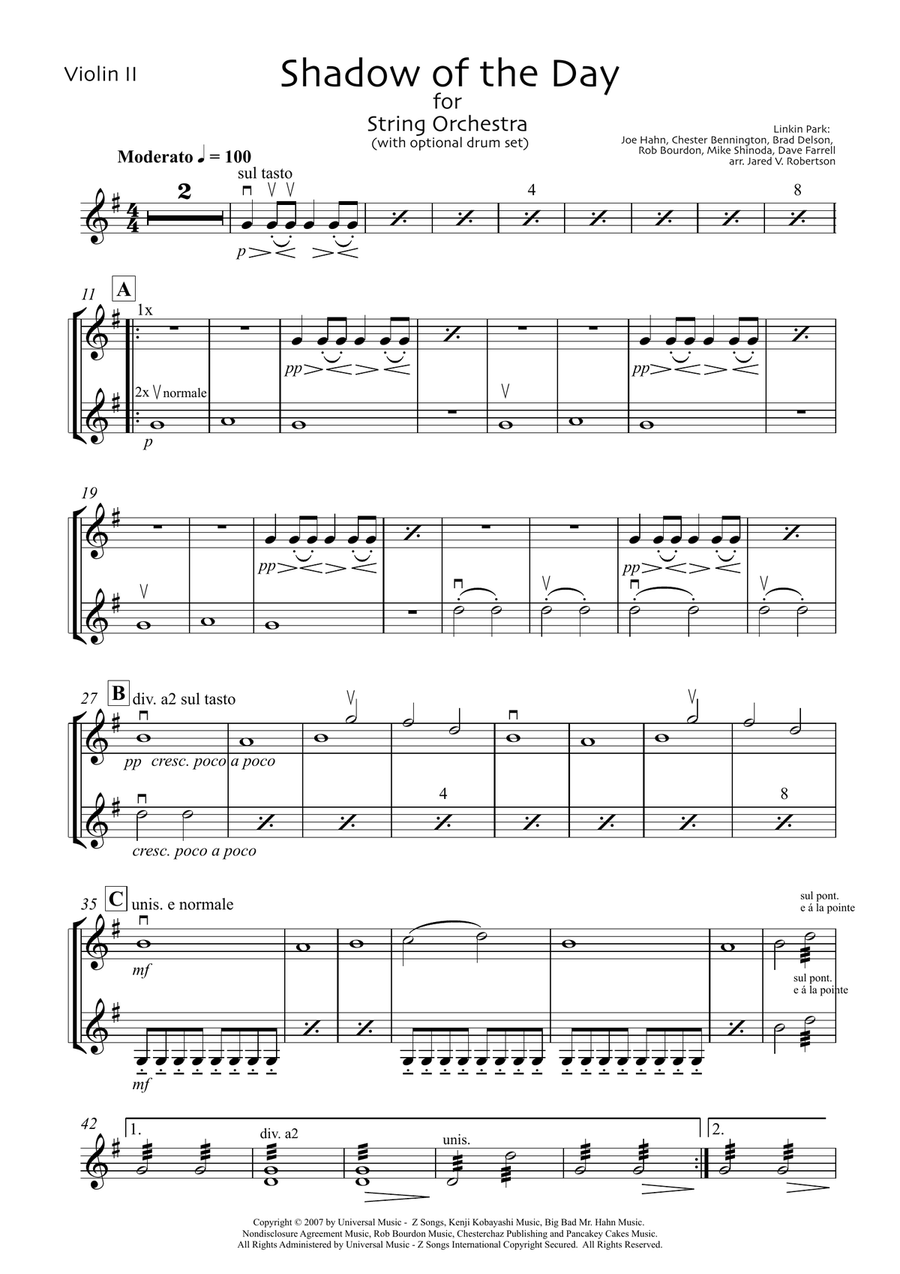 Shadow Of The Day String Orchestra scores gallery preview page 3