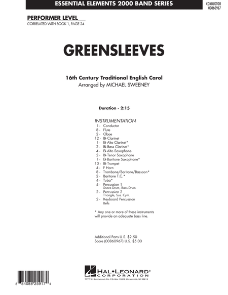 Greensleeves - Full Score