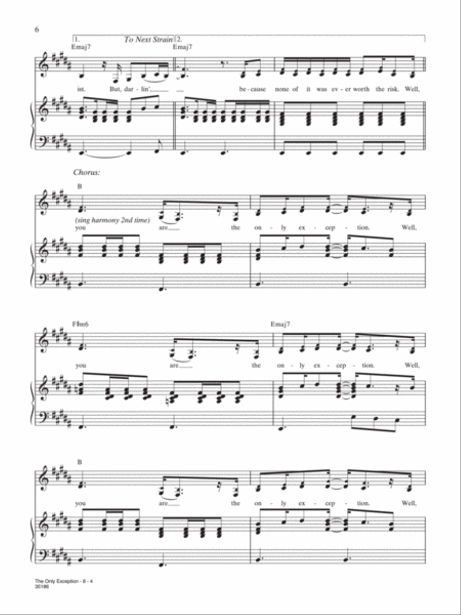 The Only Exception Piano, Vocal, Guitar scores gallery preview page 4