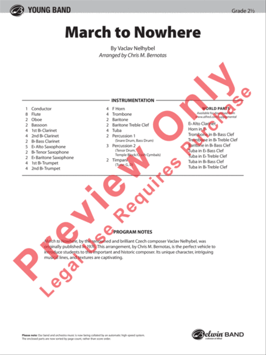 March to Nowhere Concert Band scores gallery preview page 2