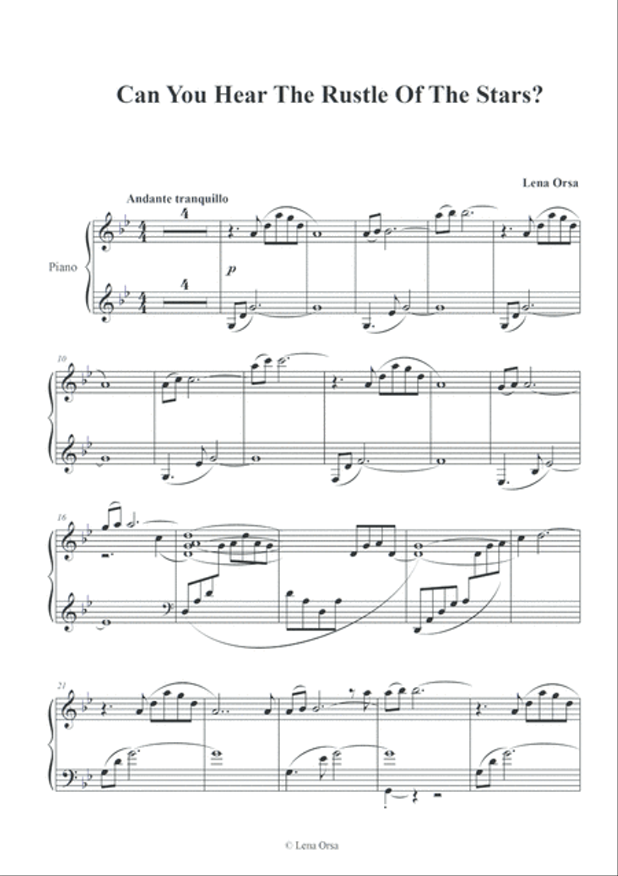 Can You Hear The Rustle Of The Stars? PIANO PLAY-ALONG Voice scores gallery preview page 2