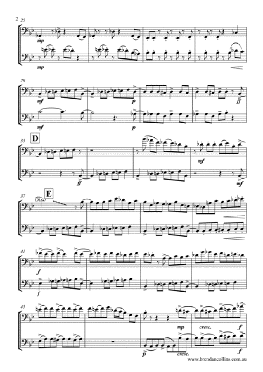 Jazz Duet No.2 (for 2 trombones) Trombone Duet scores gallery preview page 2