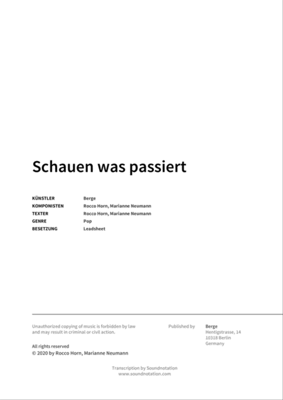 Schauen was passiert Schauen was passiert Score scores gallery preview page 2