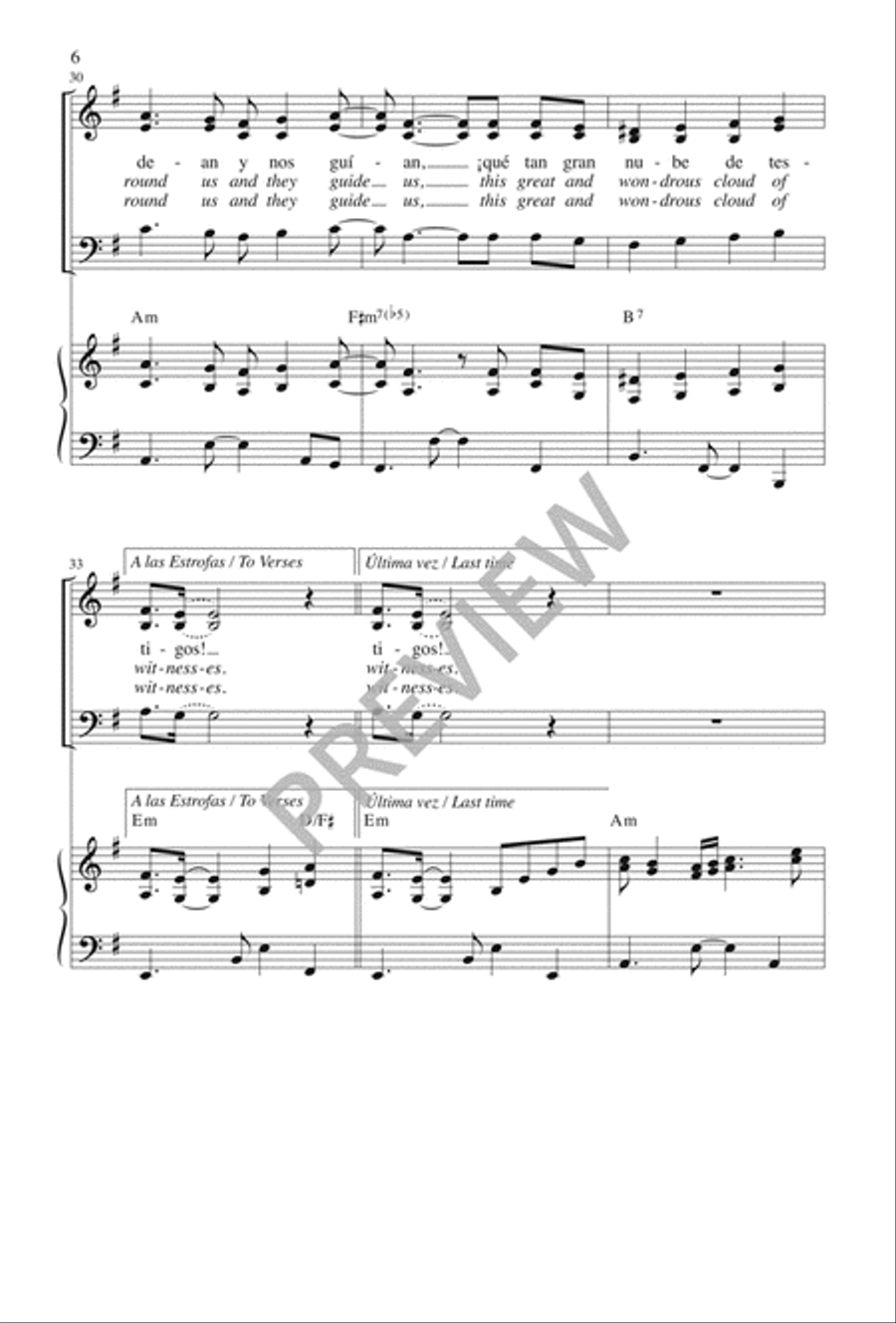 Una Gran Nube de Testigos / A Wondrous Cloud of Witnesses 3-Part scores gallery preview page 7