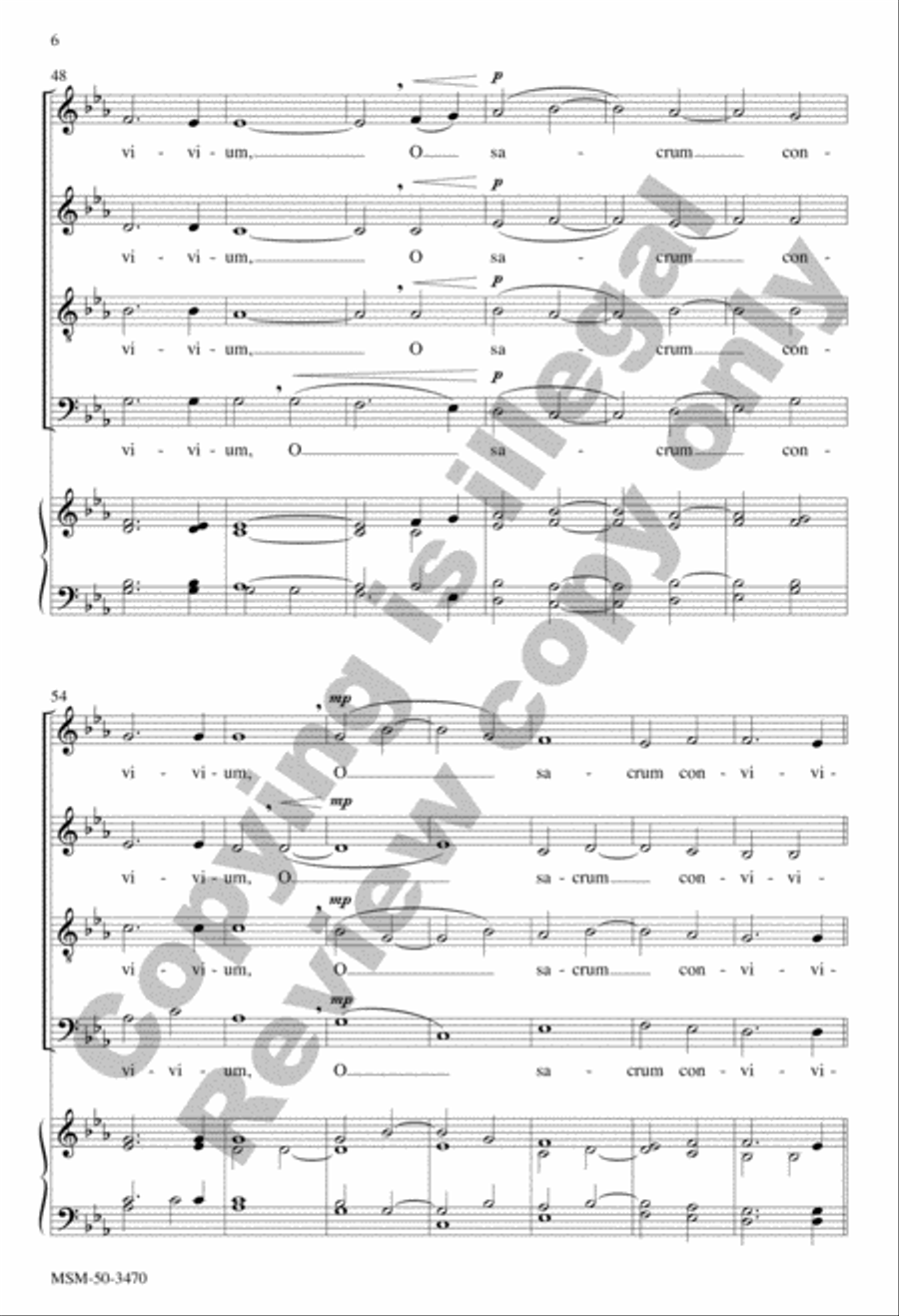 O sacrum convivium! 4-Part scores gallery preview page 6