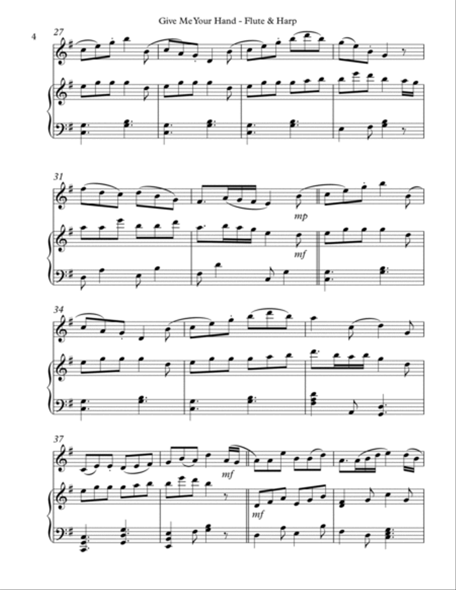 Give Me Your Hand, Duet for Flute & Harp image number null