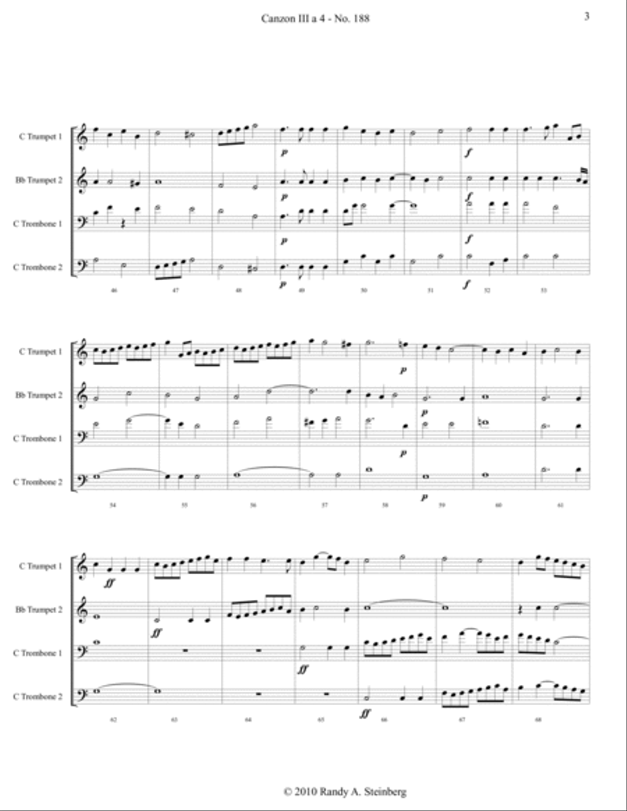 Canzon III a 4 - No. 188 Brass Ensemble scores gallery preview page 6