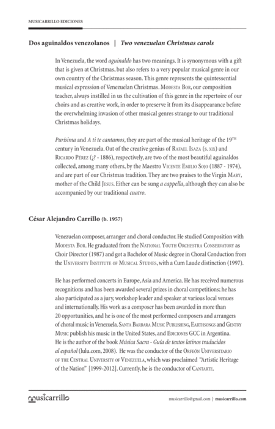 Dos aguinaldos venezolanos del siglo XIX 4-Part scores gallery preview page 2