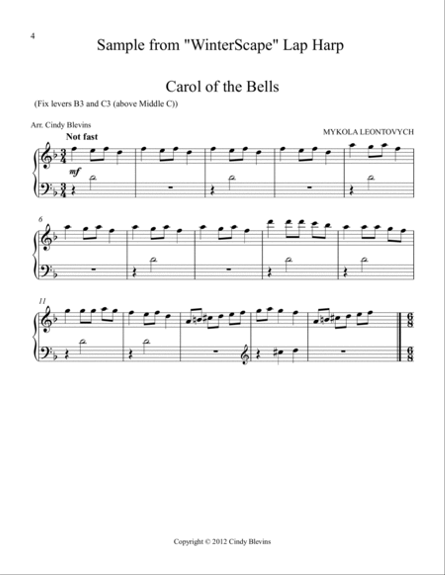 Winterscape, 16 seasonal arrangements for Lap Harp Lap Harp scores gallery preview page 5