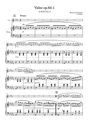 "Valse op.64-1" (Desdur) flute & piano, 1st edition