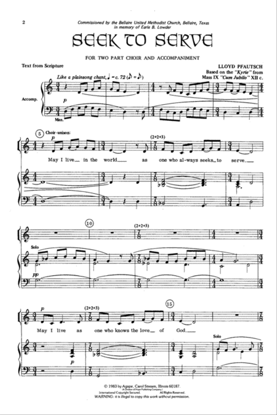 Seek to Serve 2-Part scores gallery preview page 2