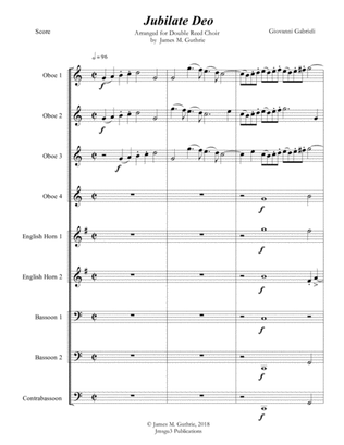 Gabrieli: Jubilate Deo Ch. 136 for Double Reed Choir