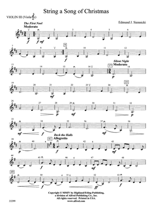 String a Song of Christmas: 3rd Violin (Viola [TC])
