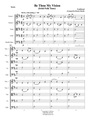 Be Thou My Vision (Irish Hymn) - String Orchestra or Quintet - Intermediate Level