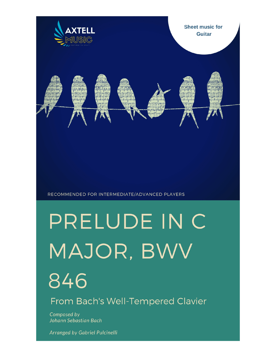 Prelude In C Major, BWV 846: From Bach's Well Tempered Clavier: For Guitar Classical Guitar scores gallery preview page 1