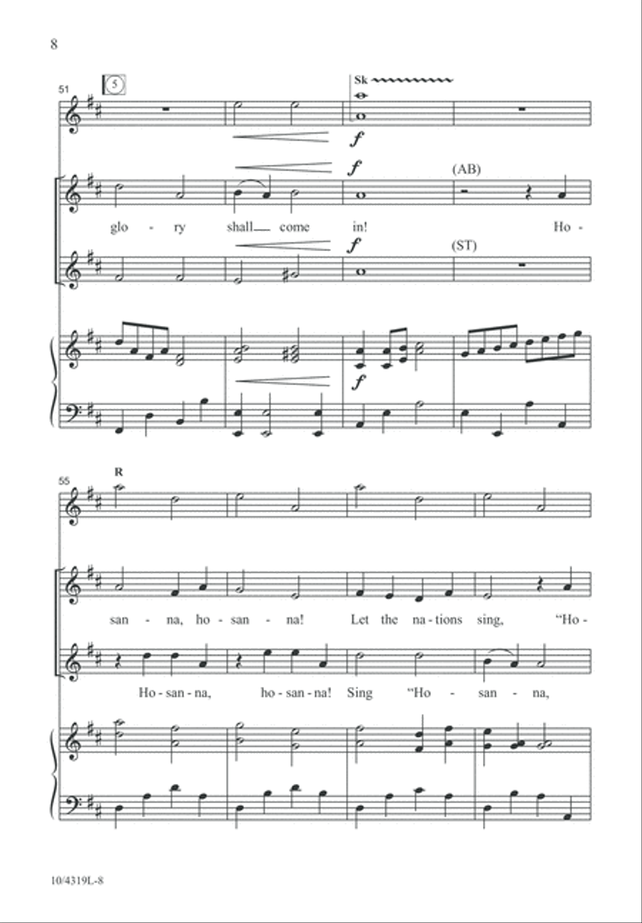 Hosanna! Unison Choir scores gallery preview page 8