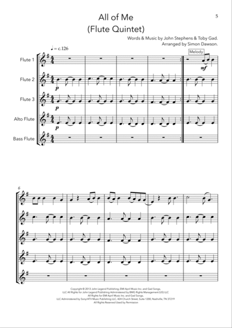 All Of Me Woodwind Quintet scores gallery preview page 5