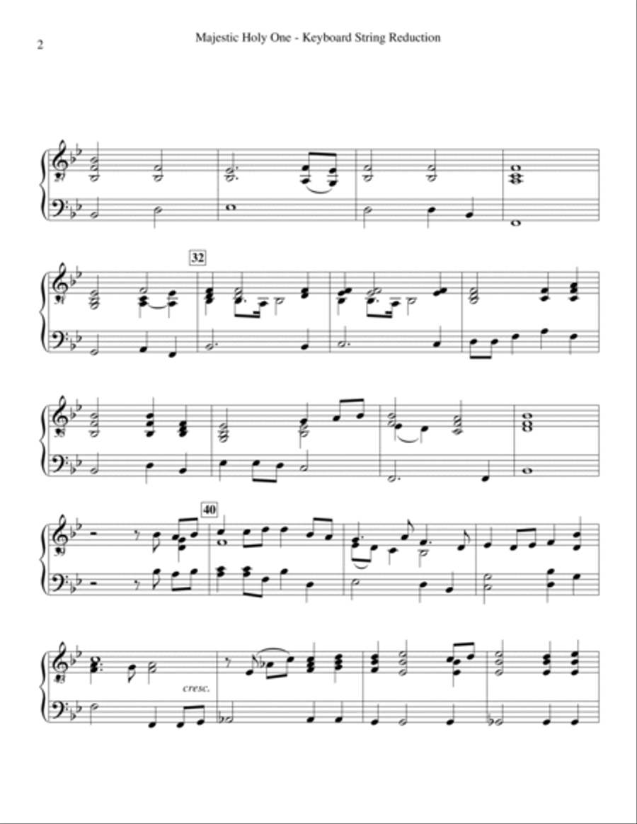 Majestic Holy One - Keyboard String Reduction Choir scores gallery preview page 2