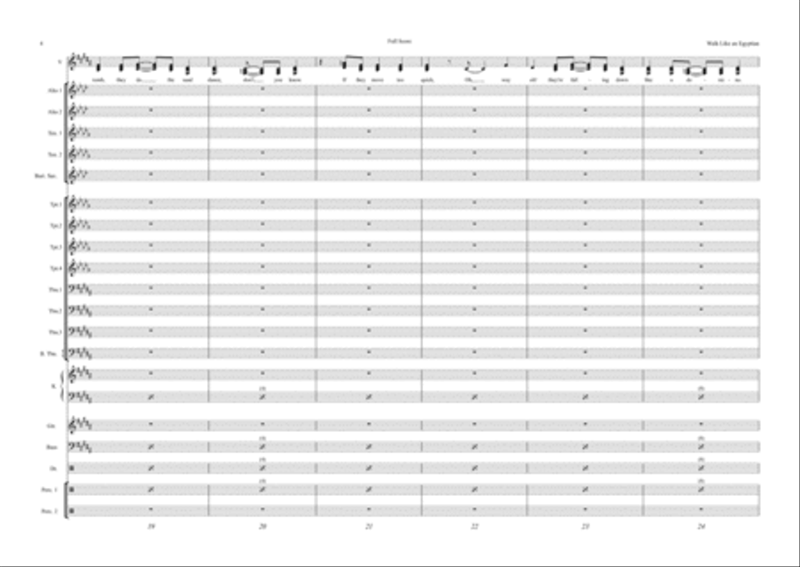 Walk Like An Egyptian Jazz Ensemble scores gallery preview page 4