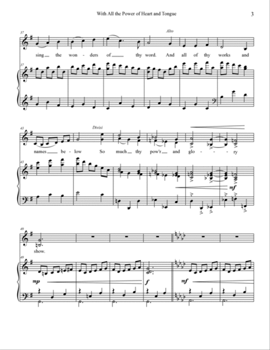 With All the Power of Heart and Tongue - Sacred Vocal Duet Alto Voice scores gallery preview page 4