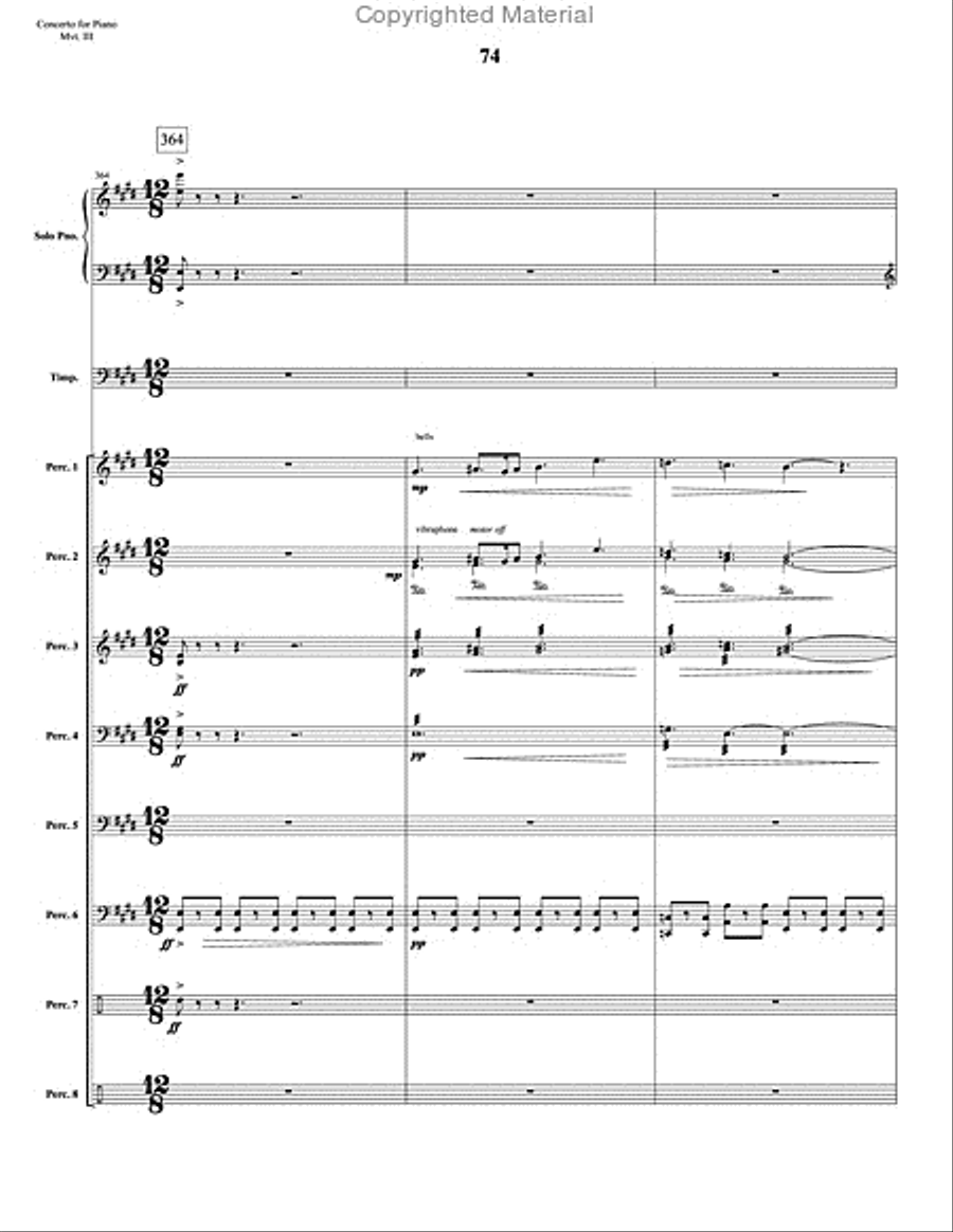 Concerto for Piano and Percussion Orchestra Percussion Ensemble scores gallery preview page 96