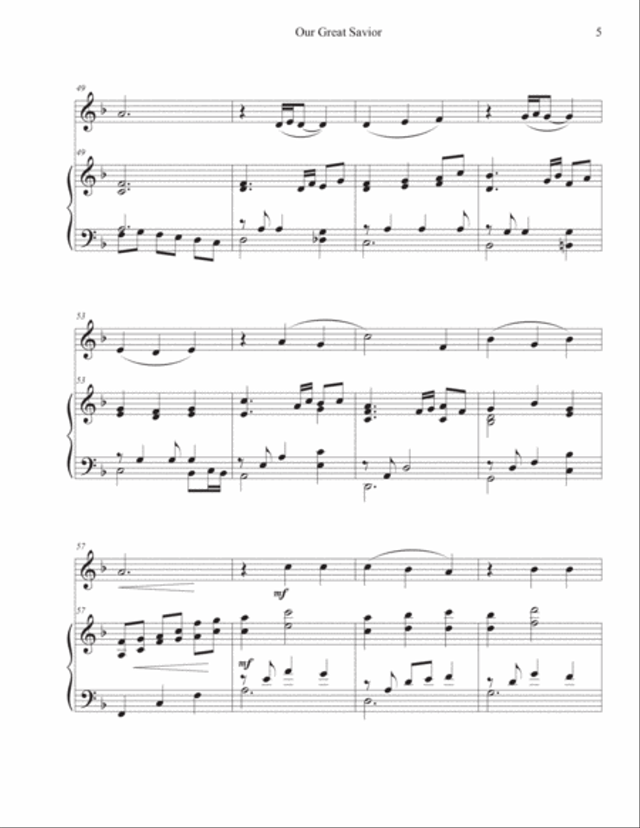 Our Great Savior (Oboe-Piano) Piano scores gallery preview page 5