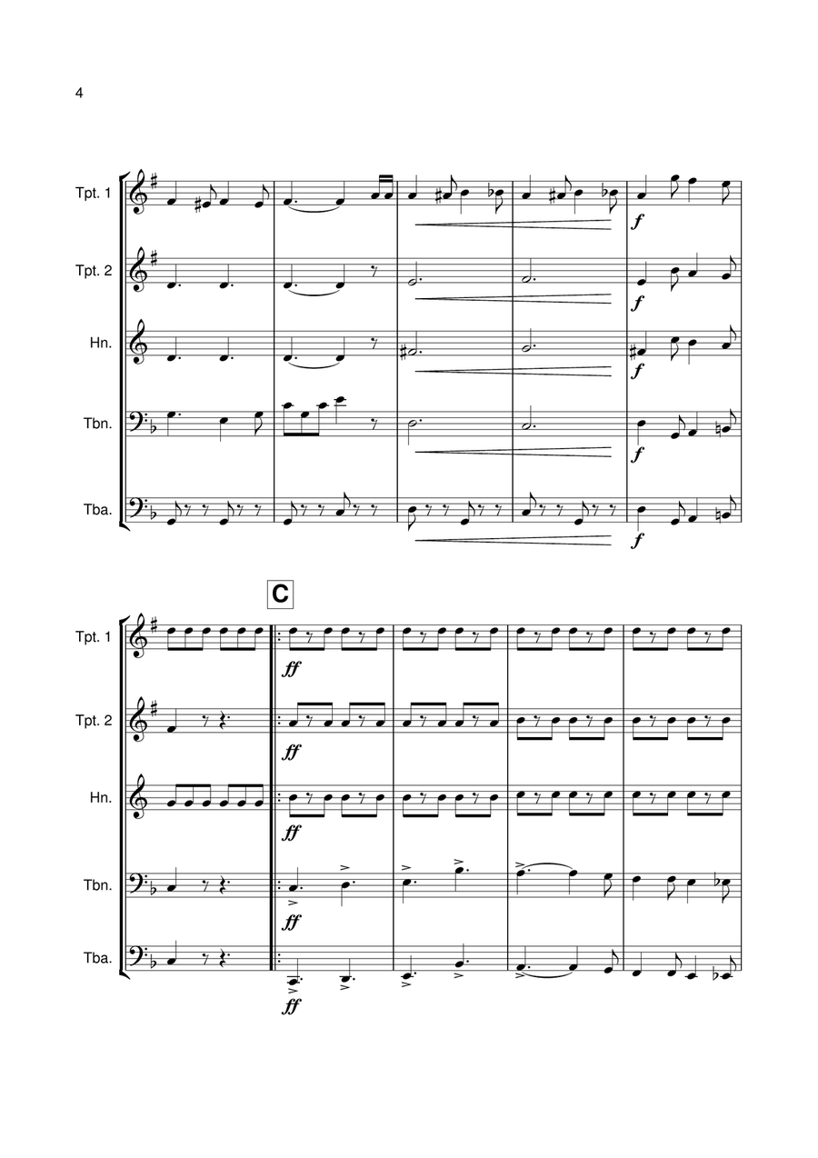 Blaze-Away (Brass Quintet) Brass Quintet scores gallery preview page 5