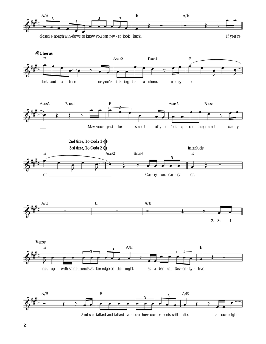 Carry On Carry On Acoustic Guitar scores gallery preview page 2