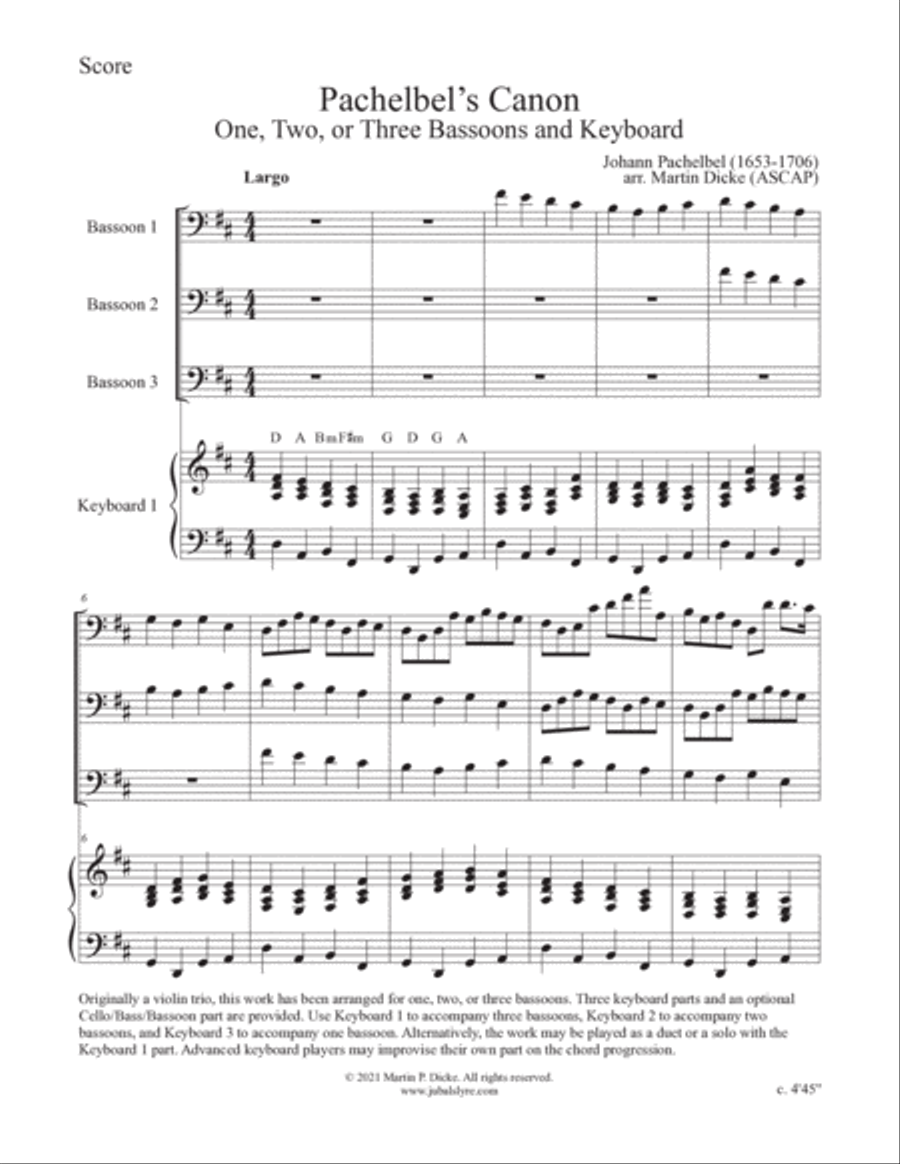 Canon (Bassoon and Keyboard) Bassoon scores gallery preview page 2