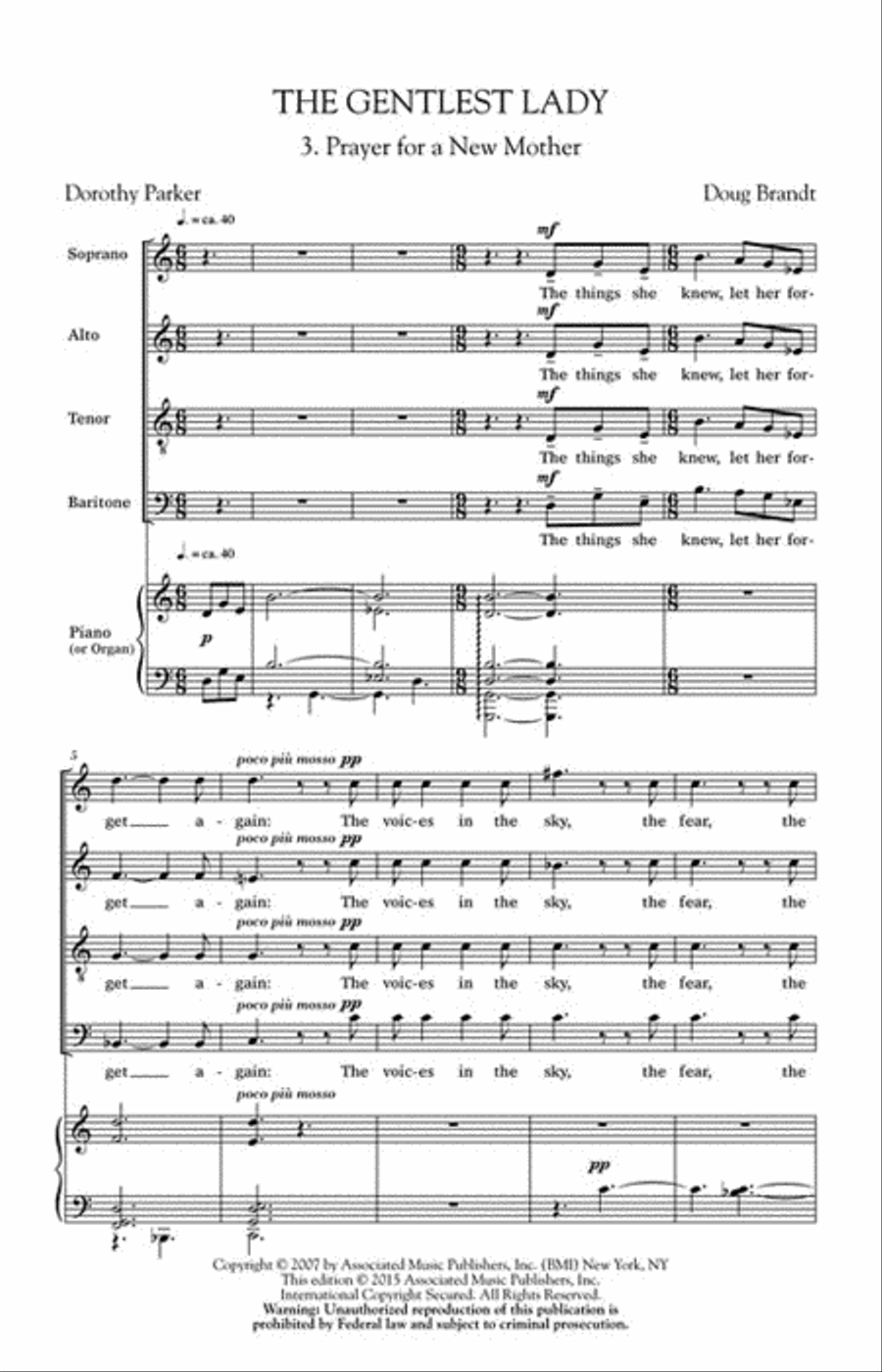 Prayer for a New Mother 4-Part scores gallery preview page 2