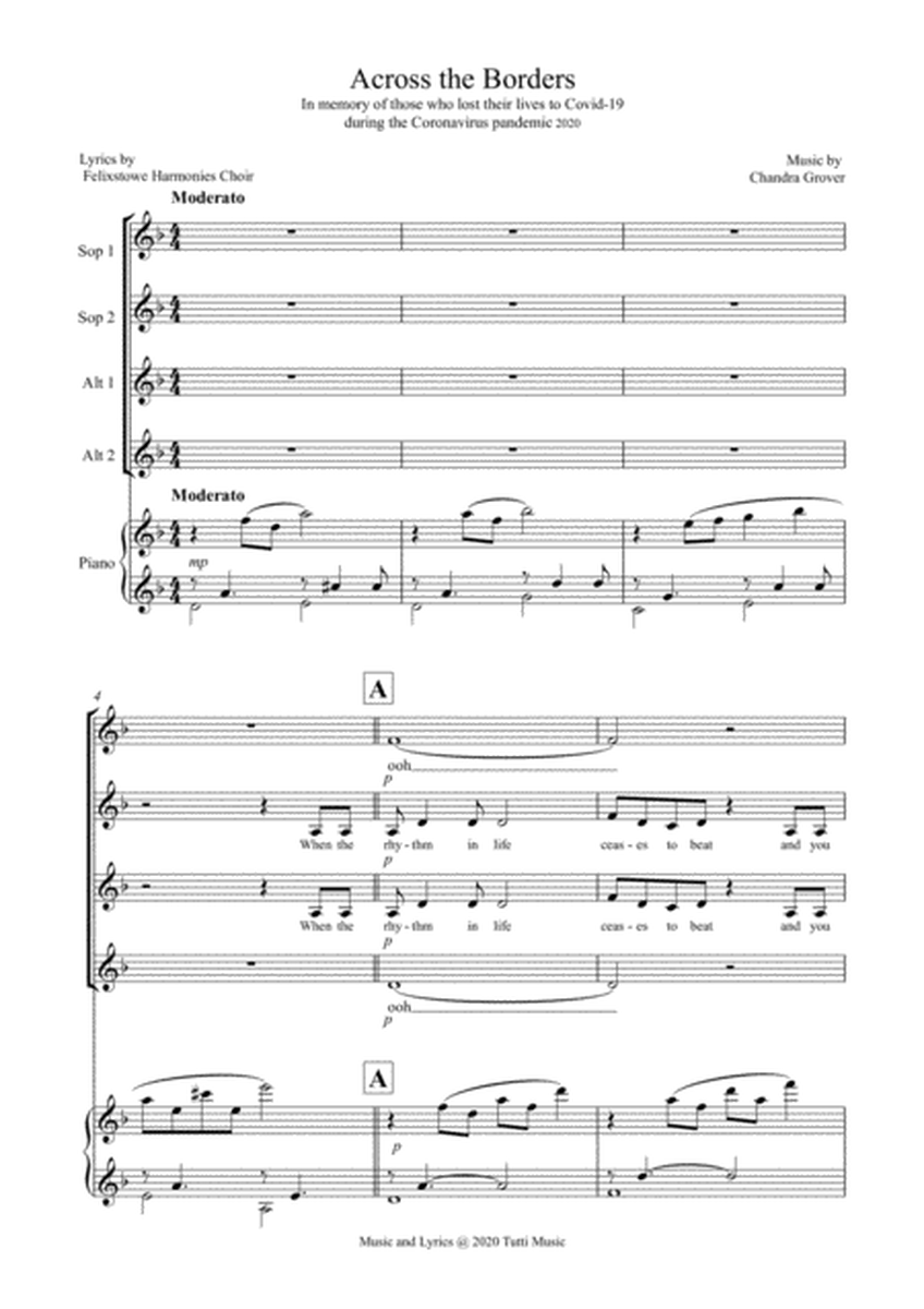 Across the Borders - SSAA and piano for choir image number null