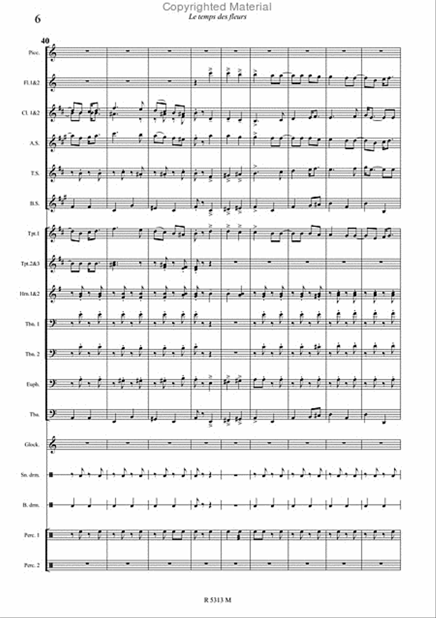 Le temps des fleurs Le temps des fleurs Marching Band scores gallery preview page 7