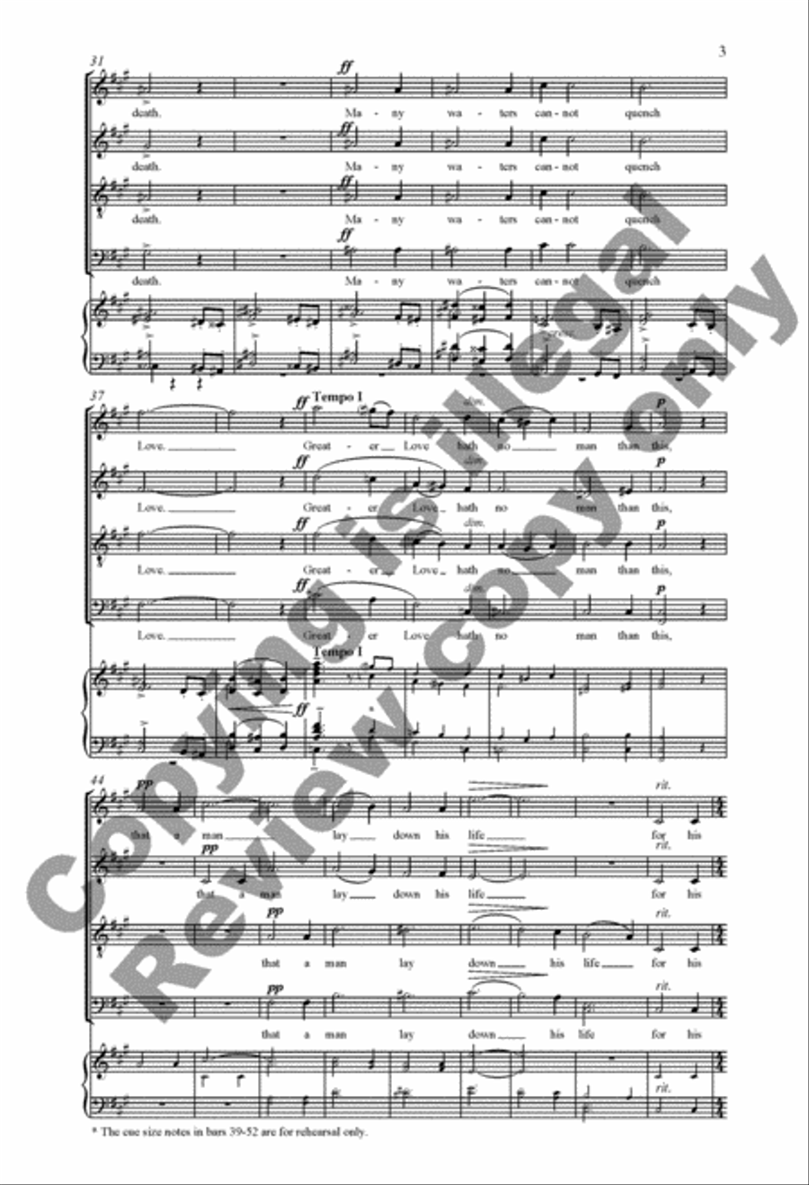Greater Love Hath No Man (Choral Score) 4-Part scores gallery preview page 4