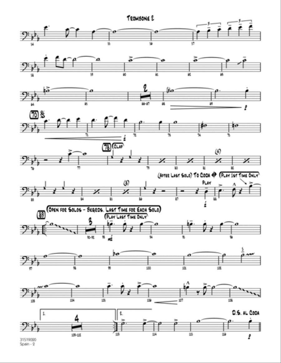 Spain - Trombone 2 Spain - Trombone 2 Trombone scores gallery preview page 2