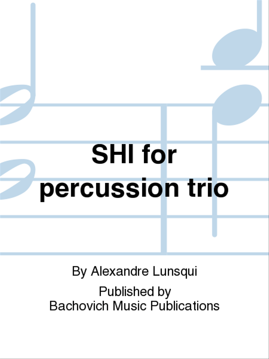 SHI for percussion trio Percussion scores gallery preview page 1
