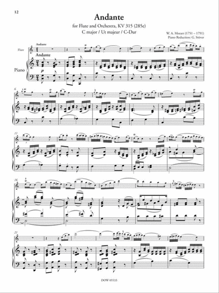 Rondo KV Anh. 184, Andante KV 315 Flute Solo scores gallery preview page 4