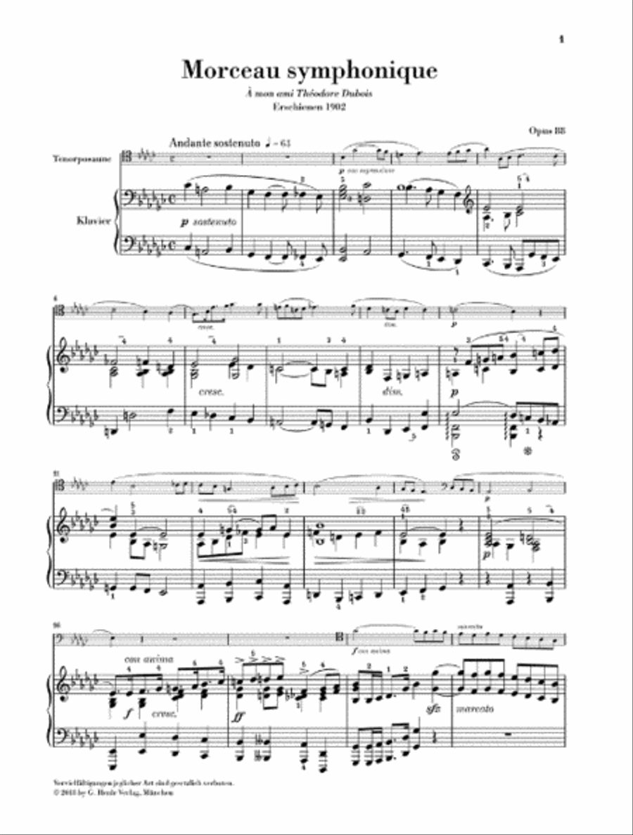 Morceau Symphonique Op. 88 and Morceau De Lecture Piano Accompaniment scores gallery preview page 3