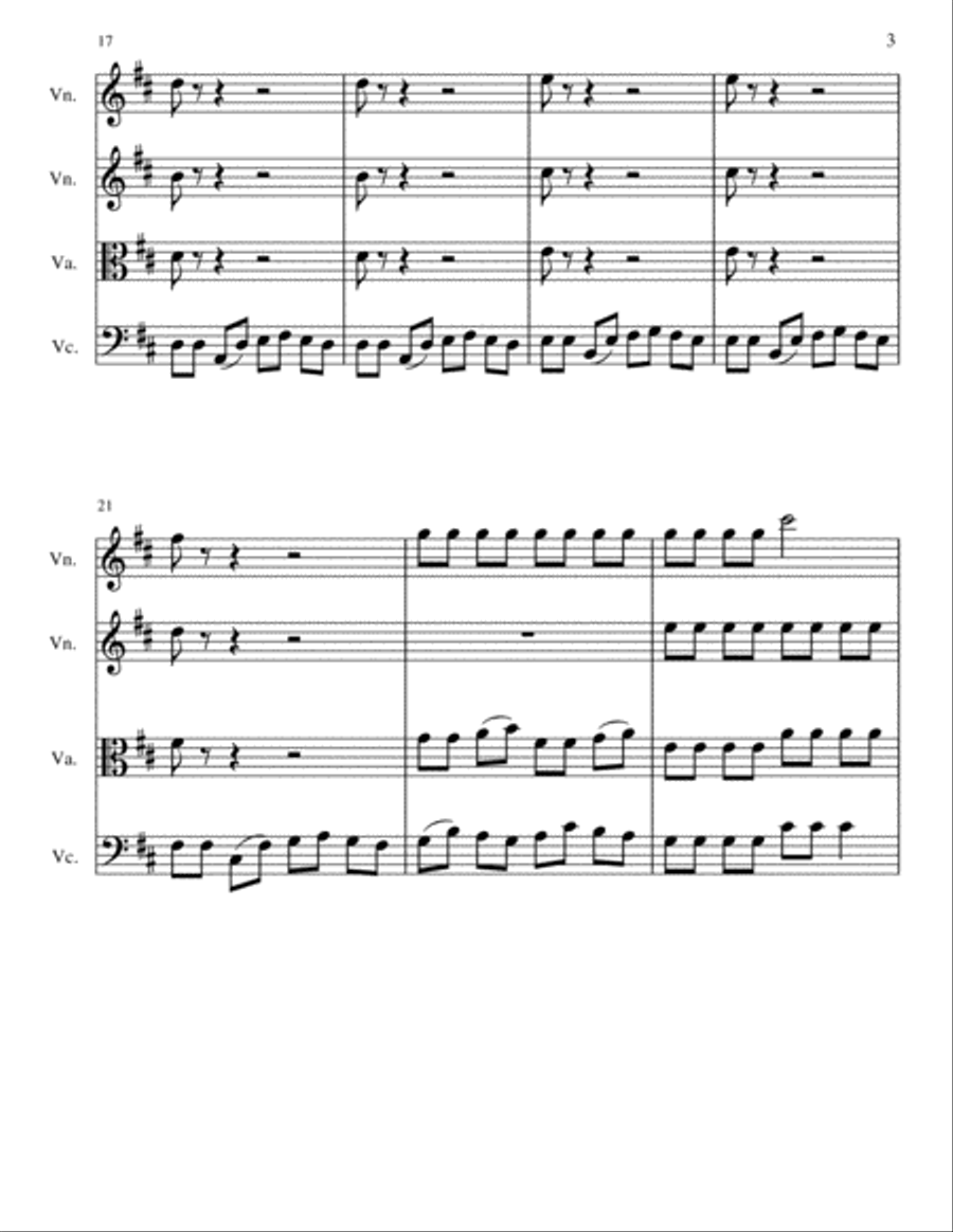 String Quartet No.4 in D Major String Quartet scores gallery preview page 3