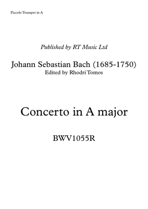 Book cover for Bach BWV1055R Concerto in A major. Solo sheet music Oboe d'amore & trumpets