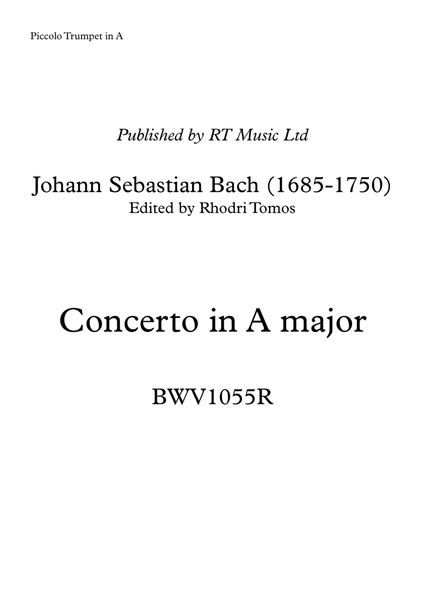 Bach BWV1055R Concerto in A major. Solo sheet music Oboe d'amore & trumpets