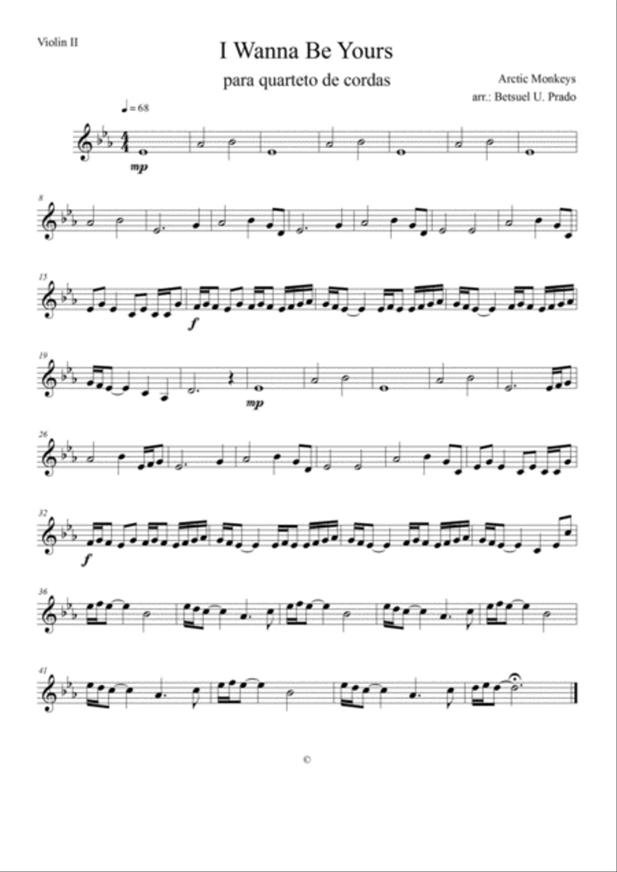 I Wanna Be Yours String Quartet scores gallery preview page 2