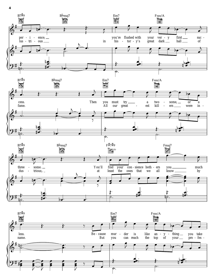 Murder By Numbers Piano, Vocal, Guitar scores gallery preview page 4