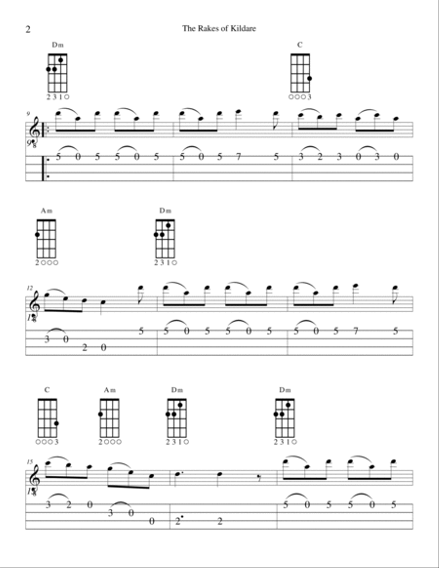 Rakes of Kildare, The (for Ukulele) Ukulele scores gallery preview page 2