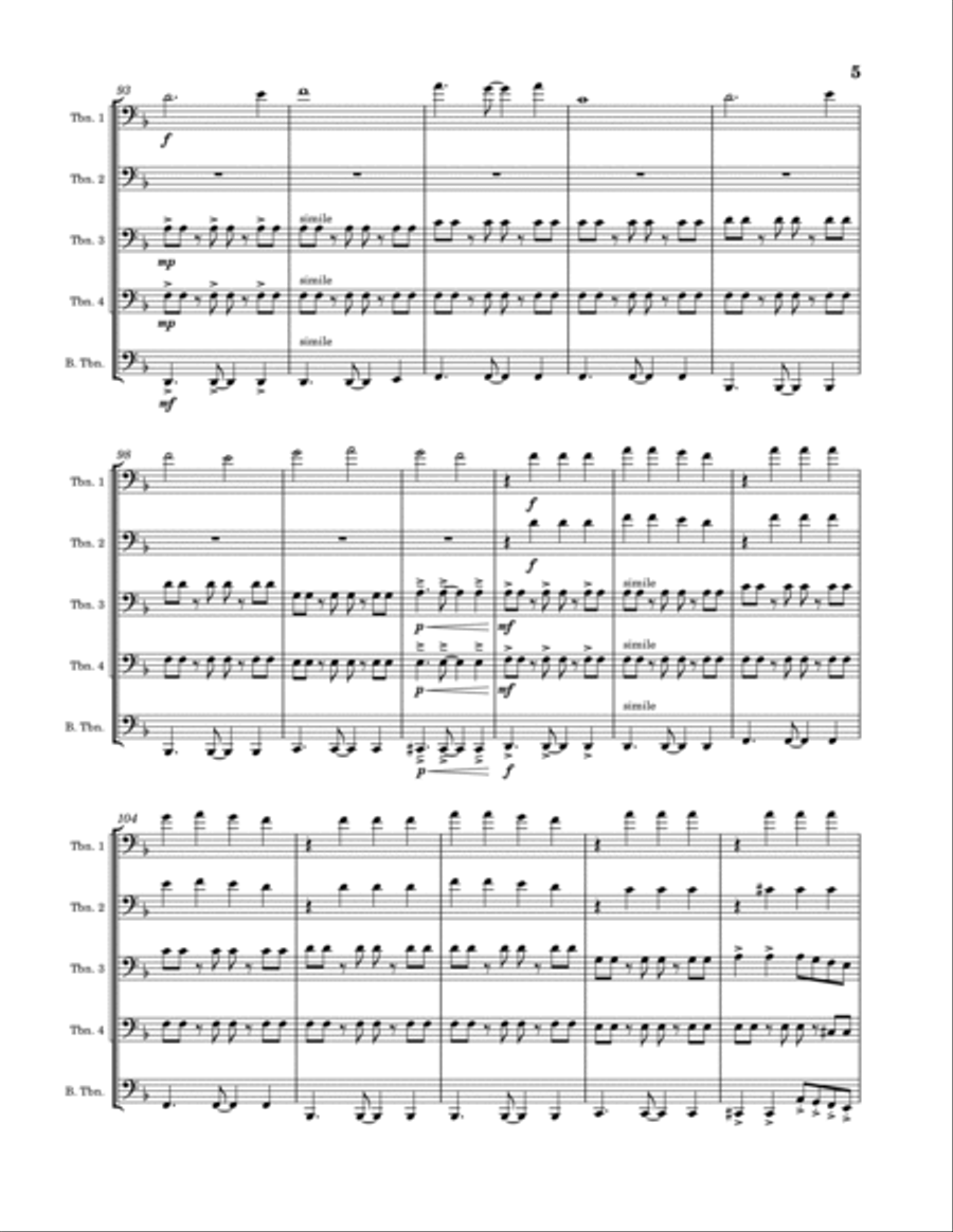 Gravity Falls (main Theme) Brass Ensemble scores gallery preview page 5