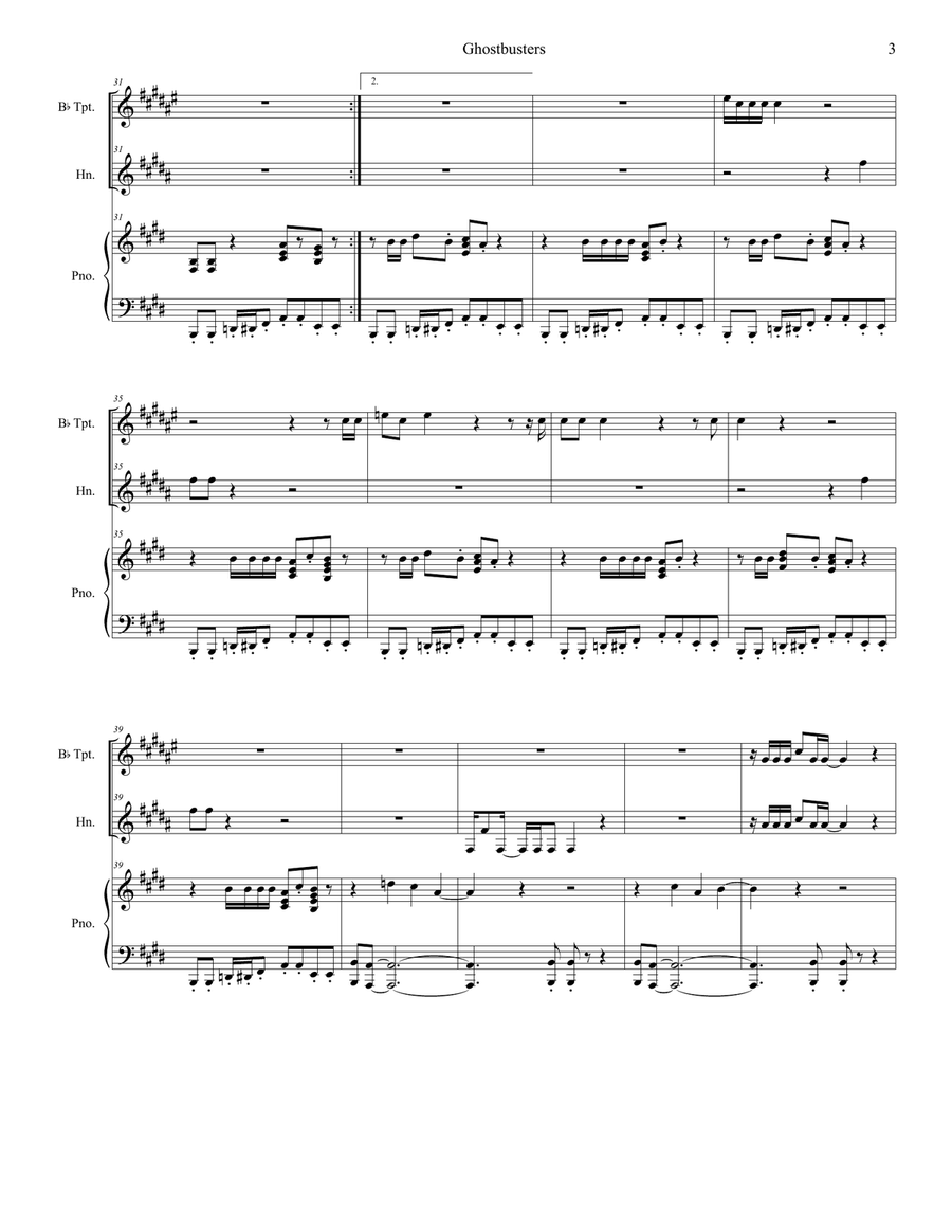 Ghostbusters Brass Duet scores gallery preview page 3