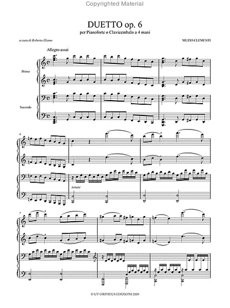 4 Duets (Op. 3 Nos. 1-3, Op. 6) for Piano (Harpsichord) 4 Hands