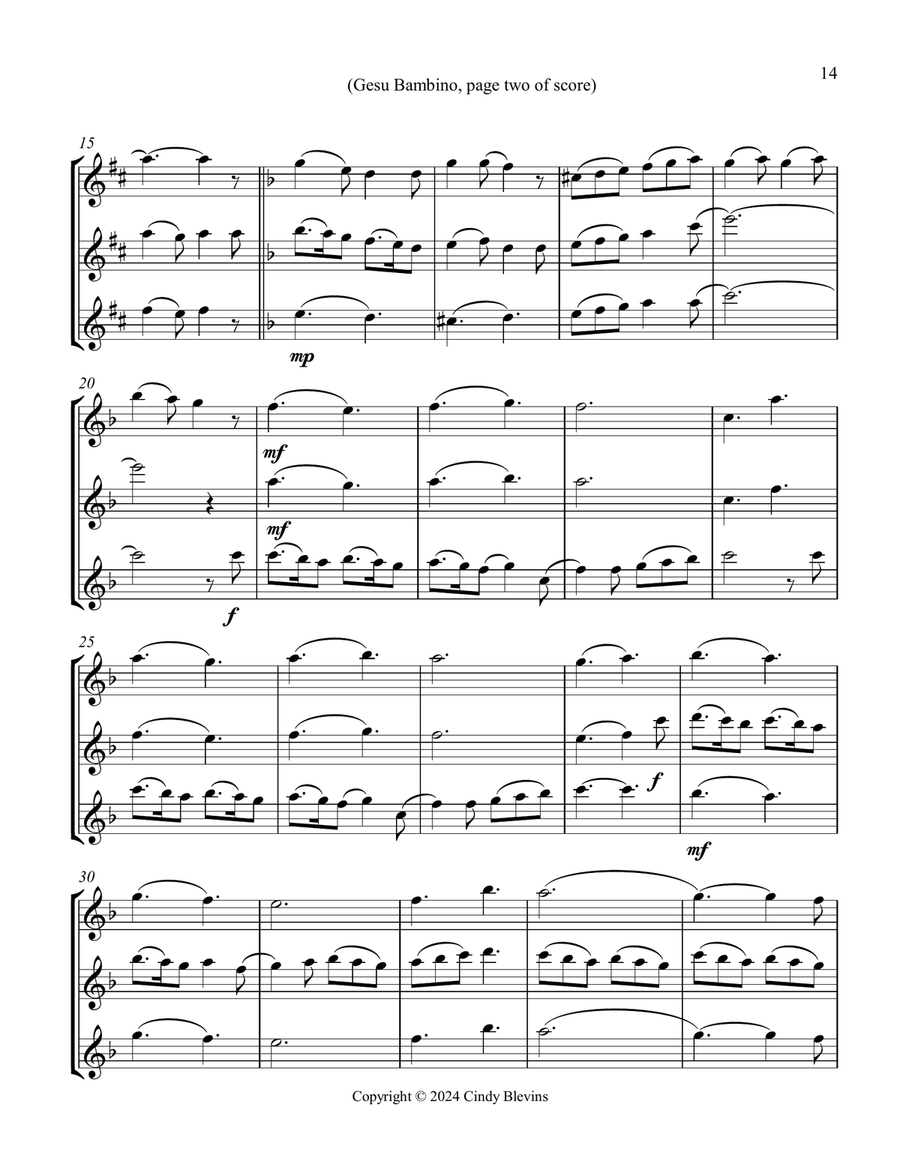 Flute Trios for Christmas, Vol. III (12 arrangements) Flute Trio scores gallery preview page 3
