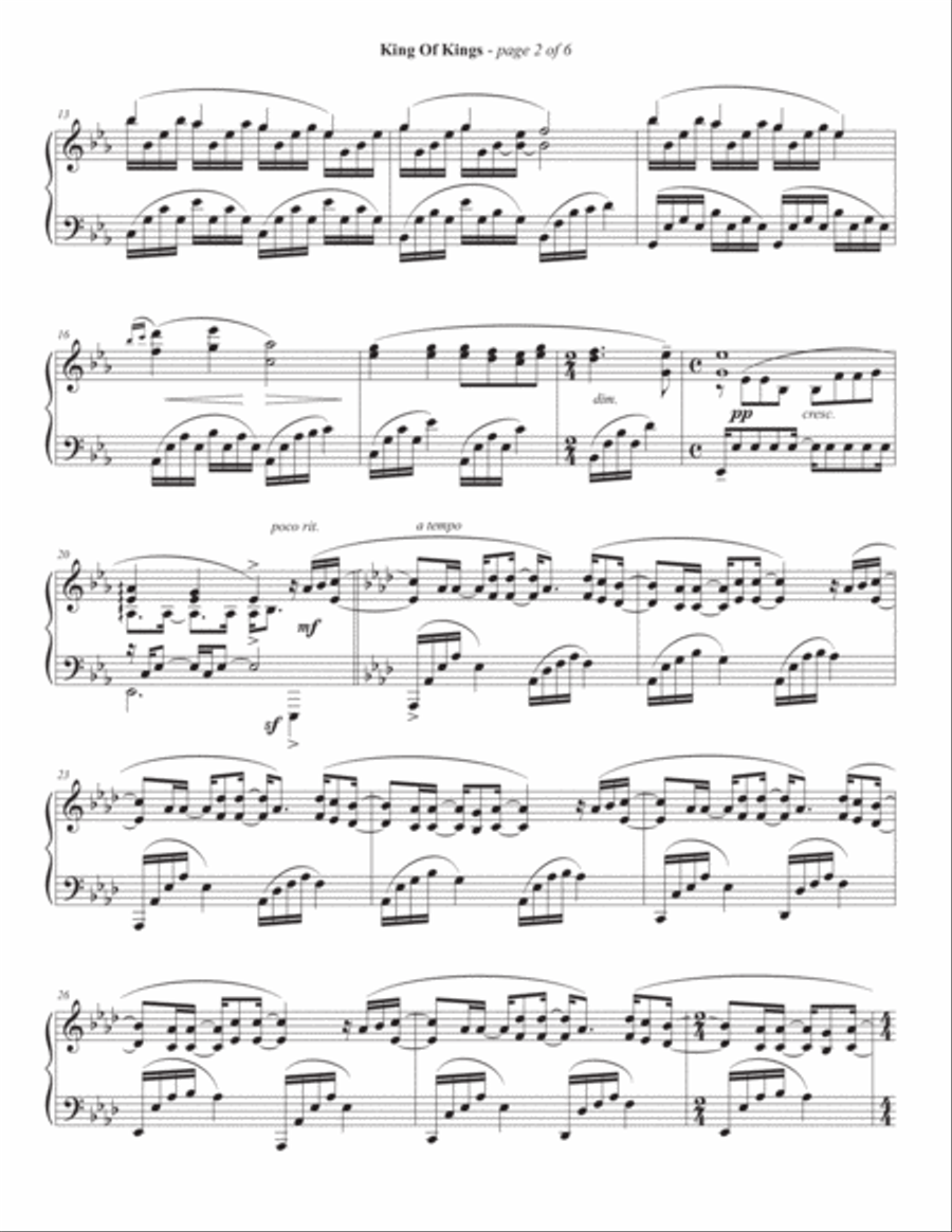 King Of Kings Piano Solo scores gallery preview page 2