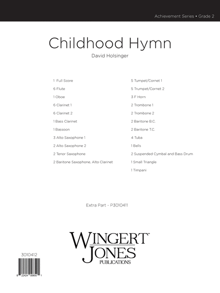 A Childhood Hymn - Full Score image number null