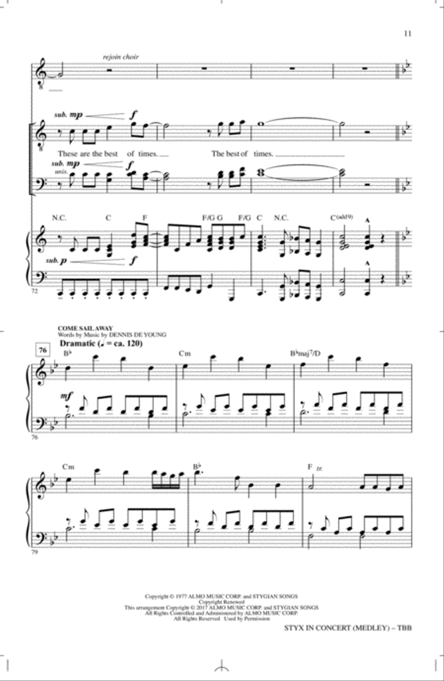 Styx In Concert (Medley) 3-Part scores gallery preview page 10